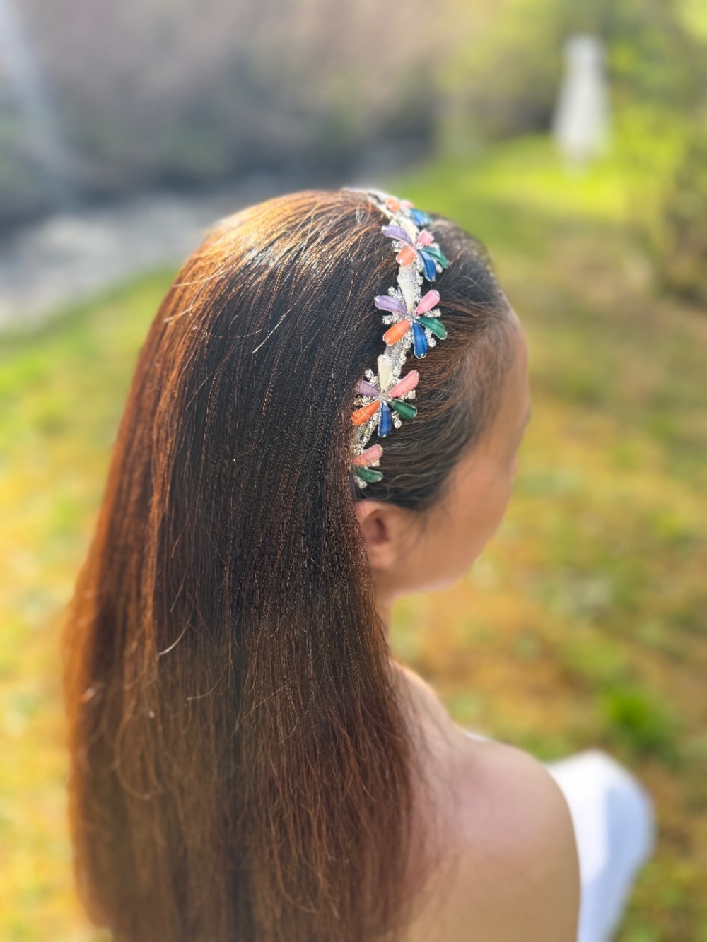 Crystal Floral Hair Accessory | Sparkly Festival Headpiece for Parties